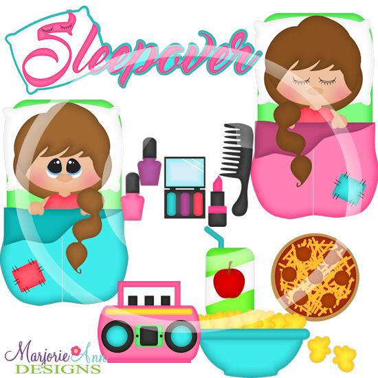 Sleepover Girls 2 SVG Cutting Files Includes Clipart - Click Image to Close